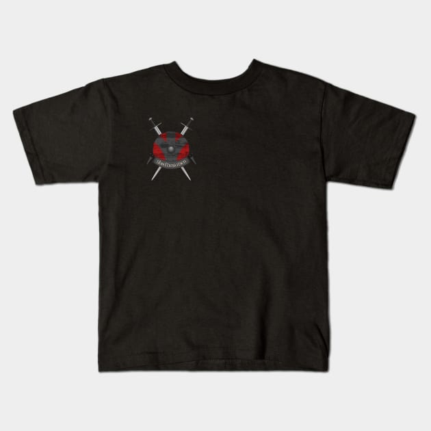 Swords and Vikings Shield - Shieldmaiden Kids T-Shirt by Modern Medieval Design